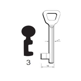 Klíč Hobes tvarový číslo 3