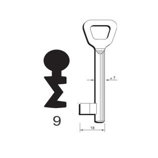 Klíč Hobes tvarový číslo 9