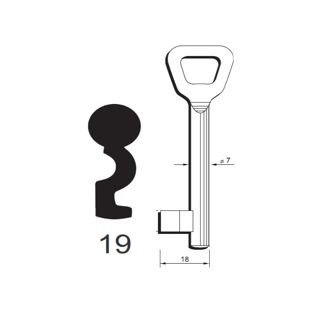 Klíč Hobes tvarový číslo 19