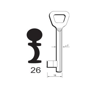 Klíč Hobes tvarový číslo 26