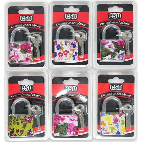 Zámek visací ESO s potiskem KYTKY 38 mm