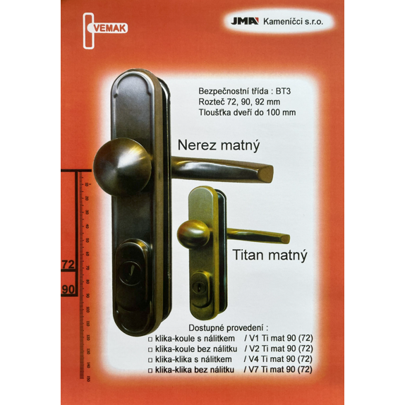 Kování Vemak V11 OK nerez mat - klika/klika